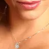Simple Round Cut White Sapphire Pendant Necklace
