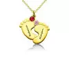 Personalized Baby Feet Necklace with Birthstones