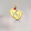 Personalized Baby Feet Necklace with Birthstones
