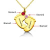 Personalized Baby Feet Necklace with Birthstones