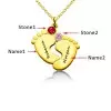 Personalized Baby Feet Necklace with Birthstones