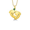 Baby Feet Name Necklace in 14K Gold Plated