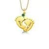 Baby Feet Name Necklace in 14K Gold Plated