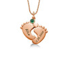 Baby Feet Name Necklace in 14K Gold Plated