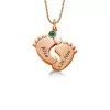 Baby Feet Name Necklace in 14K Gold Plated