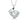 Baby Feet Name Necklace in 14K Gold Plated