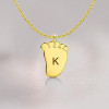 Engraved Baby Feet Necklace 14k Gold Plated Silver