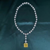 23ct Princess Cut Yellow Sapphire Pendant Necklace 