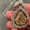 Halo Fancy Yellow Calf Cut Pendant Necklace