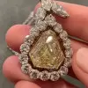 Halo Fancy Yellow Calf Cut Pendant Necklace
