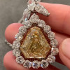 Halo Fancy Yellow Calf Cut Pendant Necklace