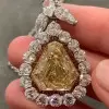 Halo Fancy Yellow Calf Cut Pendant Necklace