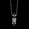 Created Emerald Sapphire Antique Pendant Necklace