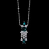 Created Emerald Sapphire Antique Pendant Necklace