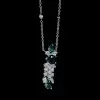 Created Emerald Sapphire Antique Pendant Necklace