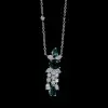 Created Emerald Sapphire Antique Pendant Necklace