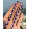 52ctw Halo Oval Cut Ruby Statement Necklace