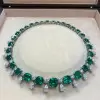 Luxury Cushion Cut Emerald Necklace for Women