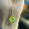 10.2ct Pear Cut Peridot Pendant Necklace