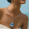 10.2ct Pear Cut Blue Topaz Pendant Necklace