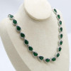 80ctw Pear Cut Emerald Halo Statement Necklace