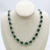 80ctw Pear Cut Emerald Halo Statement Necklace