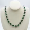80ctw Pear Cut Emerald Halo Statement Necklace