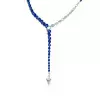 23ctw Pear Cut Blue and White Sapphire Necklace