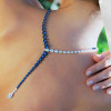 23ctw Pear Cut Blue and White Sapphire Necklace