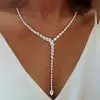 23.5ct Pear Cut White Sapphire Necklace