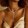 23.5ct Pear Cut White Sapphire Necklace