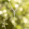 23.5ct Pear Cut White Sapphire Necklace