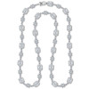 Emerald Cut White Sapphire Halo Necklace