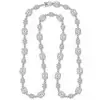 Emerald Cut White Sapphire Halo Necklace