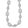 Emerald Cut White Sapphire Halo Necklace