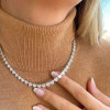 Gradient Size Heart Classic Tennis Necklace