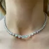 Gradient Size Heart Classic Tennis Necklace