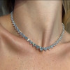 Gradient Size Heart Classic Tennis Necklace