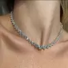 Gradient Size Heart Classic Tennis Necklace