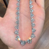 Gradient Size Heart Classic Tennis Necklace