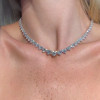 Gradient Size Heart Classic Tennis Necklace