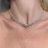 Gradient Size Heart Classic Tennis Necklace