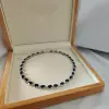 80ctw Pear Cut Blue Sapphire Halo Statement Necklace
