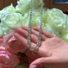 48ctw Cushion Cut White Sapphire Riviera Necklace 