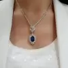 20ctw Oval Cut Ruby Halo Pendant Necklace