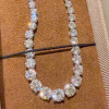 40ctw Round Cut Graduated White Sapphire Riviera Necklace