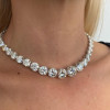 40ctw Round Cut Graduated White Sapphire Riviera Necklace