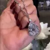 7.5ct Pear Cut White Sapphire Elegant Necklace