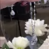 7.5ct Pear Cut White Sapphire Elegant Necklace