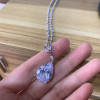7.5ct Pear Cut White Sapphire Elegant Necklace
